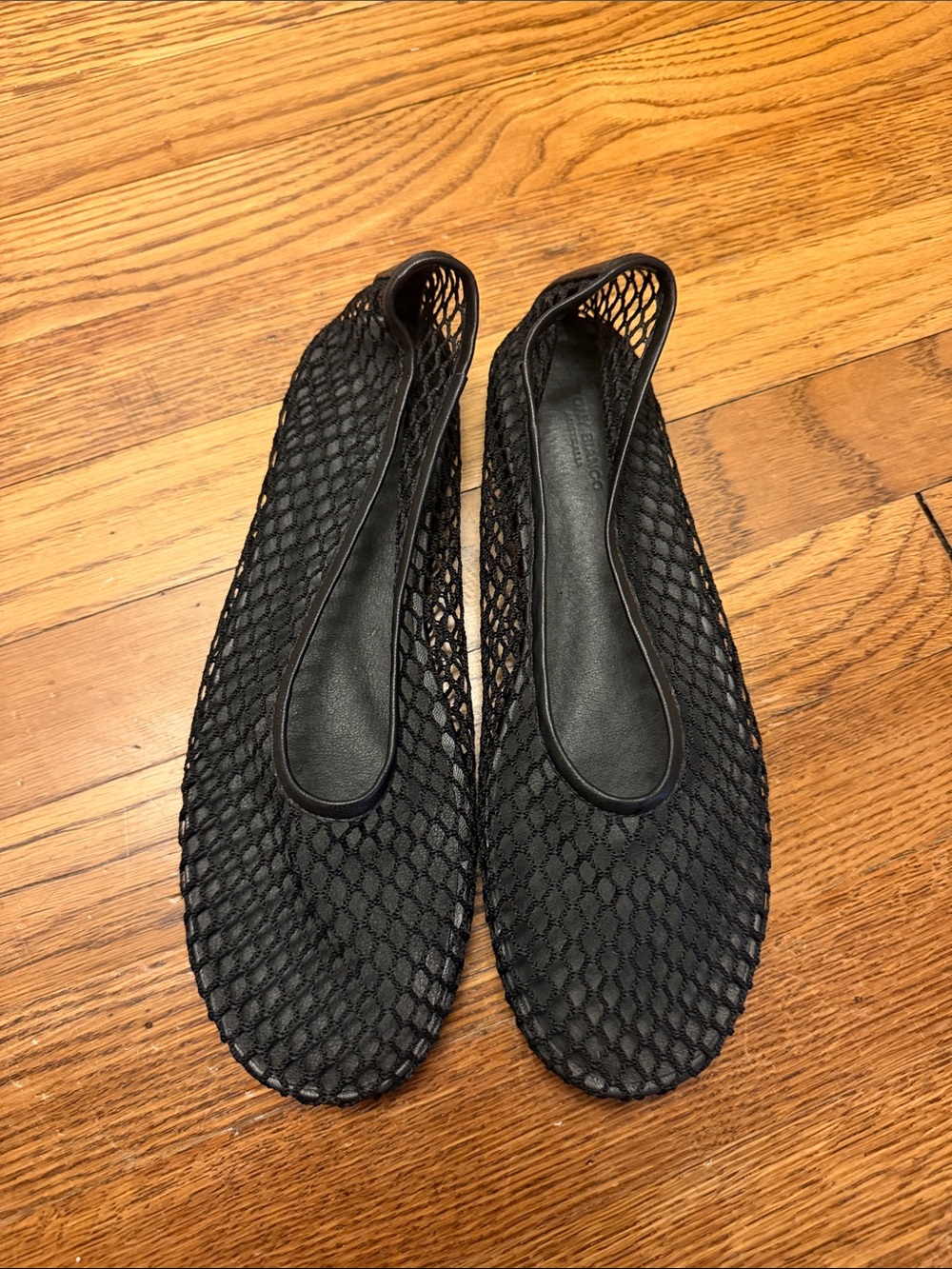 Tony Bianco Black Mesh Slip-On Ballet Flats